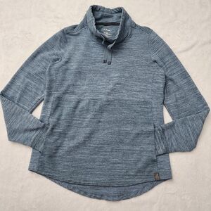 L.L. BEAN  Cozy Mixed‎ Knit Pullover Funnel Neck Sweatshirt Heather Blue Medium